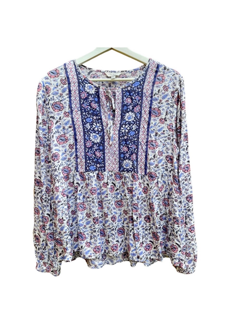 Lucky Brand Split Neck Floral Tunic S